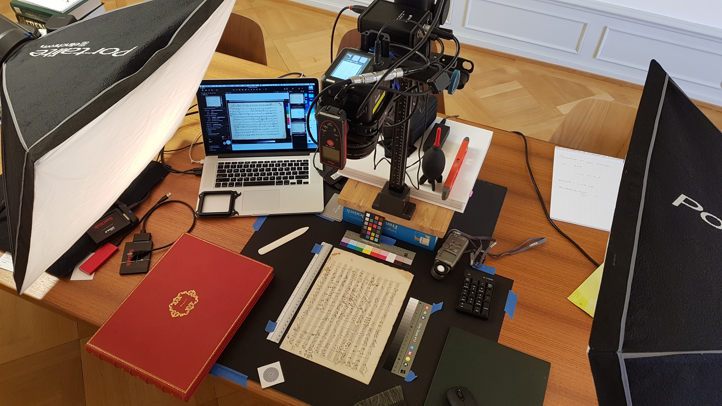 Up to 2000 pictures a day: Setup with the ALPA 12 TC for the work in the Paul Sacher Foundation in Basel. © Ardon Bar-Hama