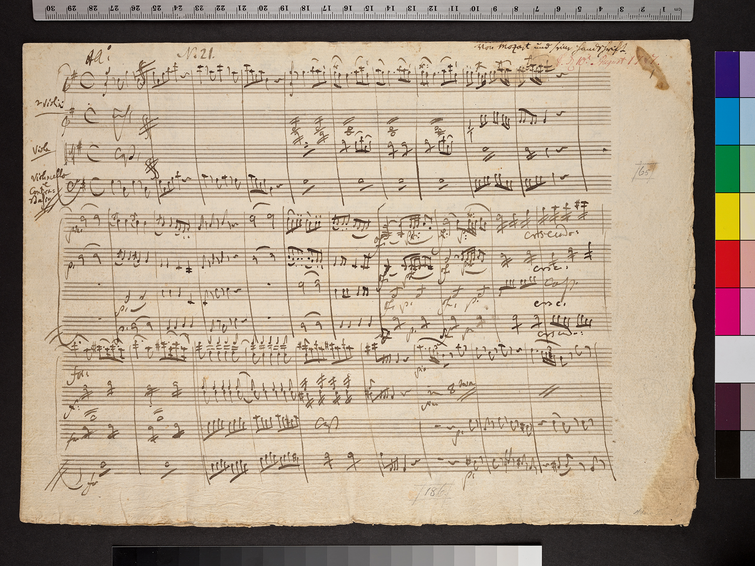 Original of Mozart's "Eine kleine Nachtmusik" from 1787 © Sammlung Arthur Wilhelm, Paul Sacher Stiftung