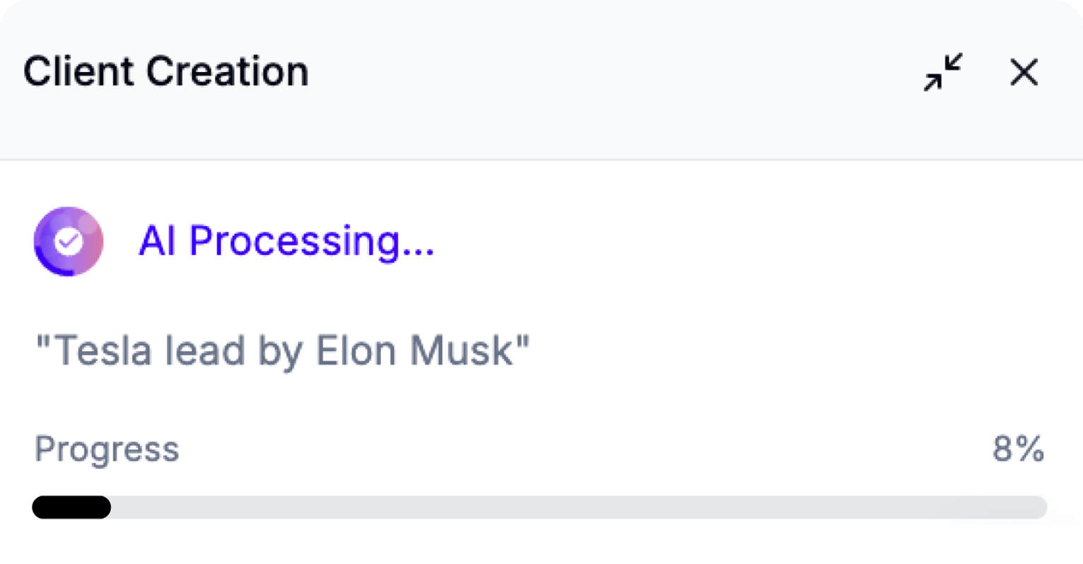 AI Processing a client