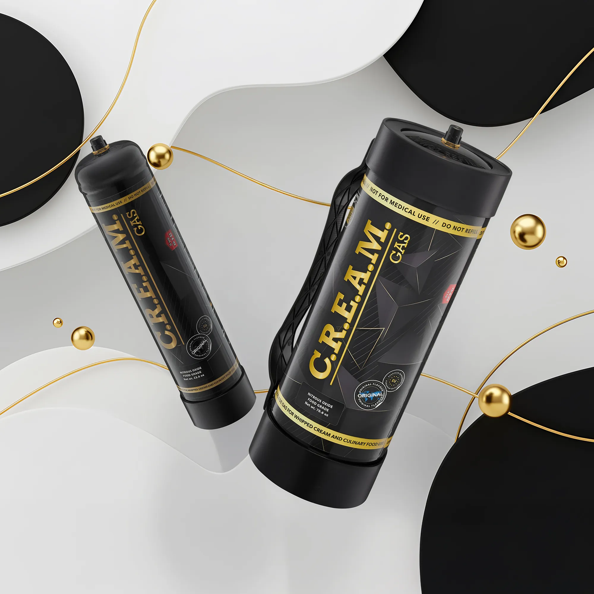 High-capacity cream charger cylinders