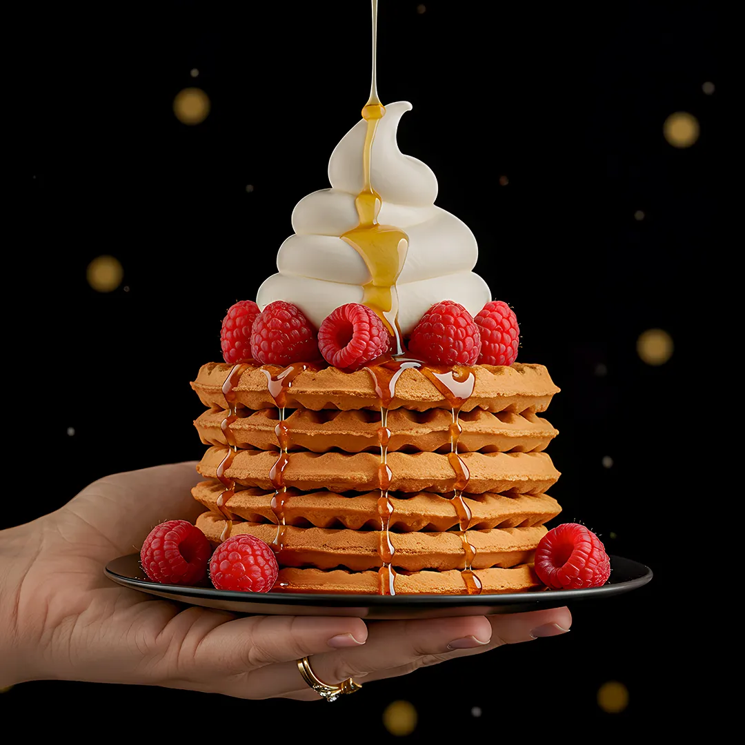 Cream on top of pancakes