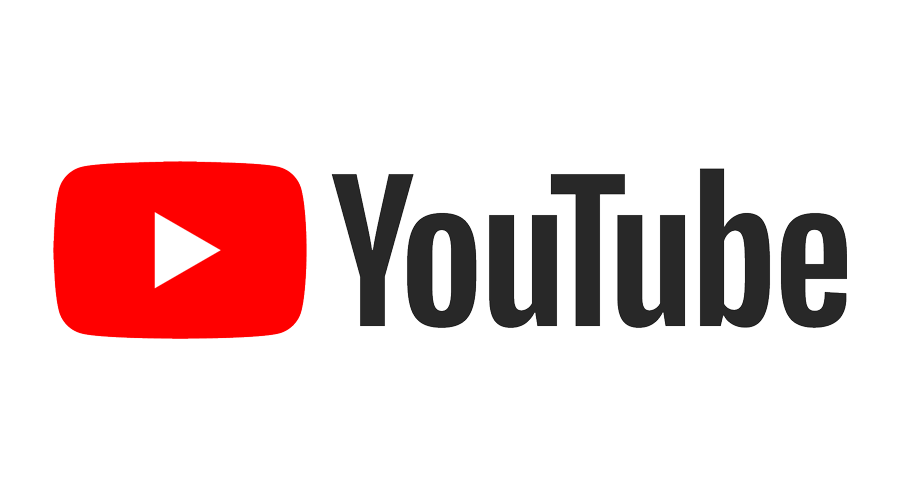 YouTube logo with red play button icon and black text.