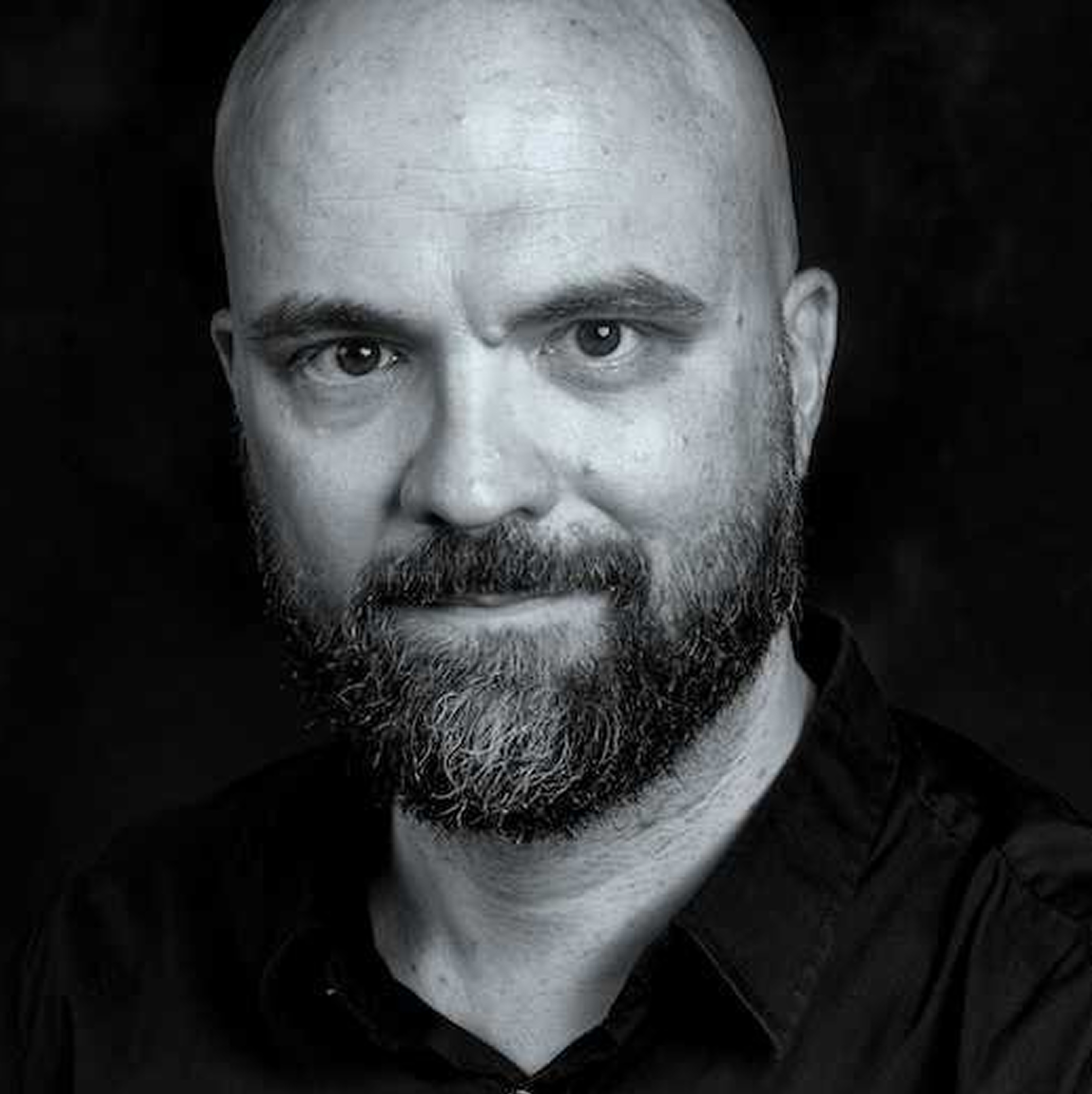 Black and white close-up portrait of Enrico Poli, Director at Zanichelli Venture