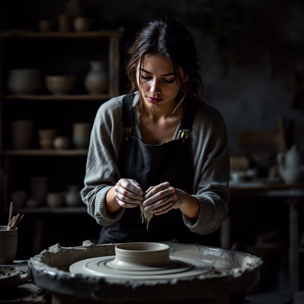 [team] image of studio team member (for a ceramic studio)