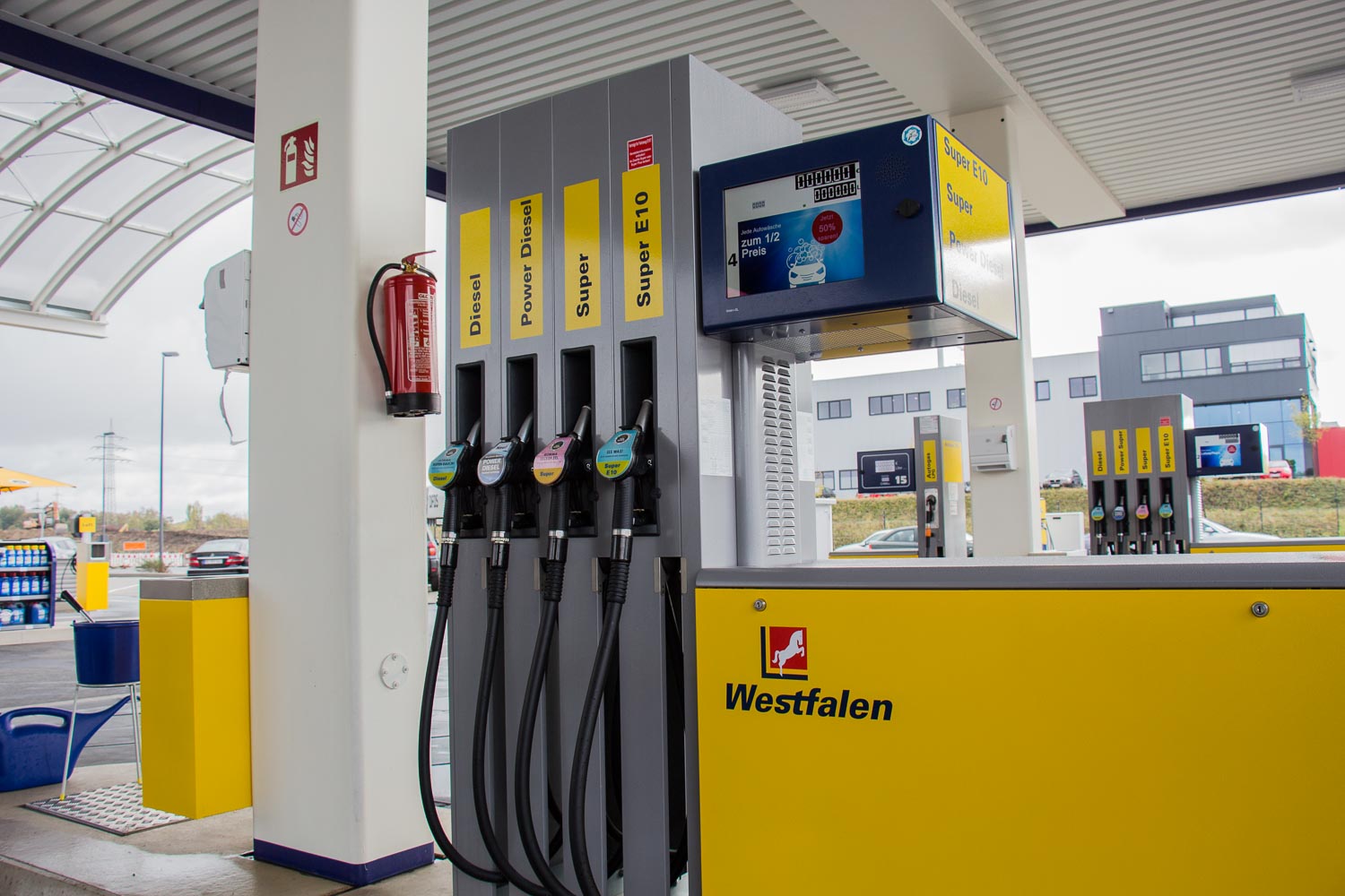 Display an einer Zapfsäule