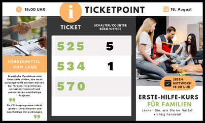 Werbeplakat für einen Erste-Hilfe-Kurs für Familien mit Kurszeiten und Förderhinweis, zeigt eine Notfallsituation mit Ersthelfern und einem bewusstlosen Patienten.