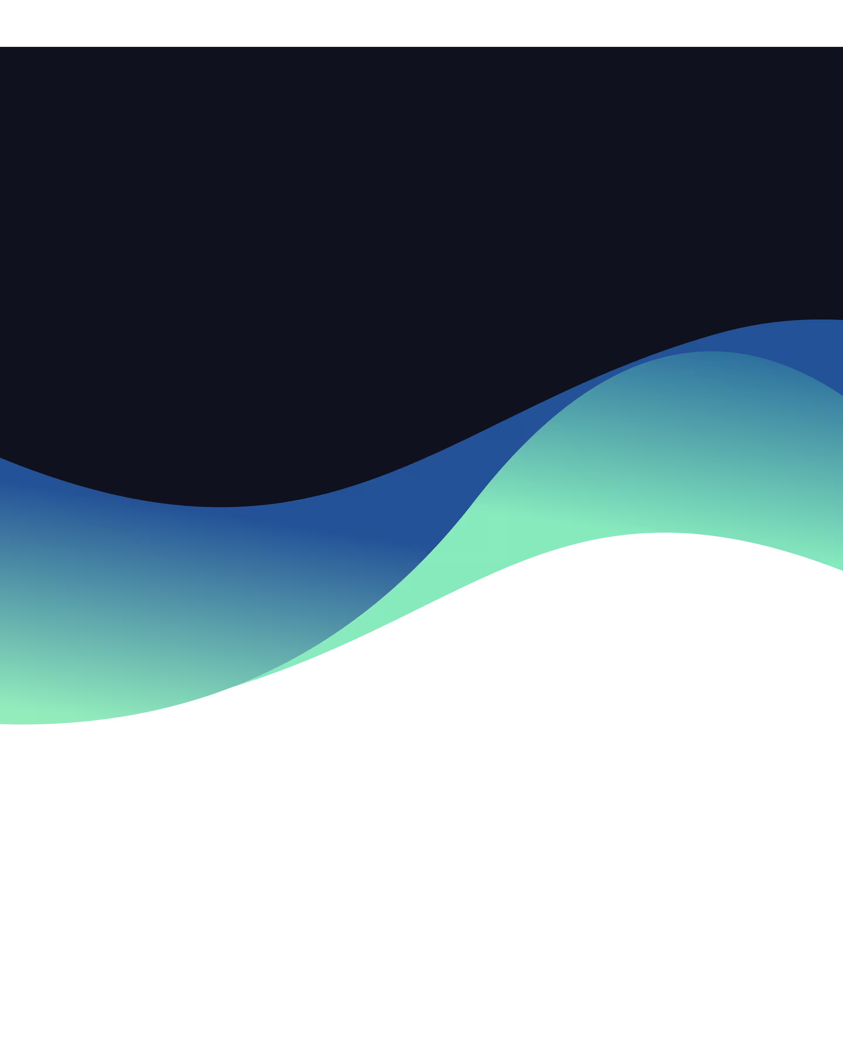 Abstract design featuring a smooth, flowing wave gradient transitioning from blue to green on a black background.