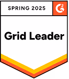 Grid Leader recognition badge for Spring 2025 with a Chevron design in orange, yellow, and red.