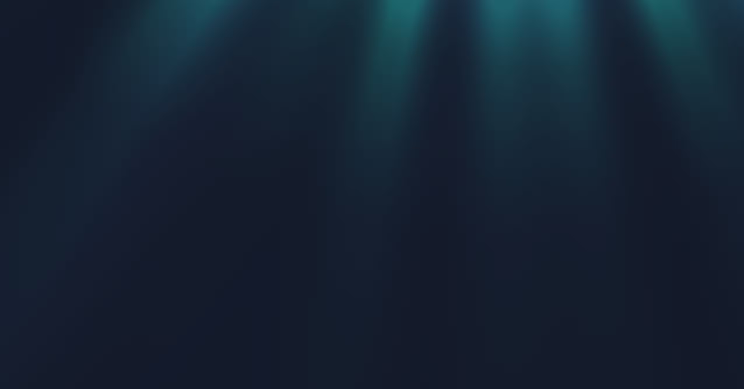 Dark blue gradient background with subtle vertical light beams.