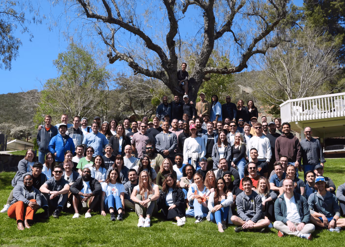 a group of people posing for a photo