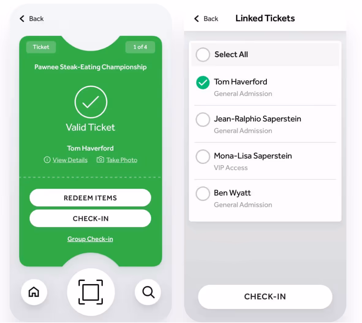 screens screenshot of a mobile app