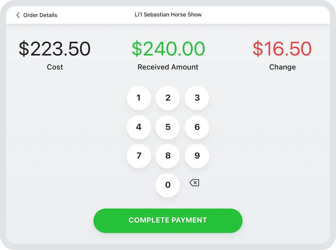 a screenshot of a payment screen