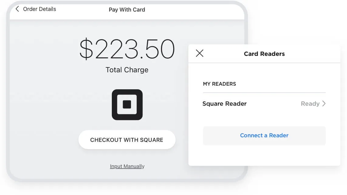a screenshot of a pay with a card reader