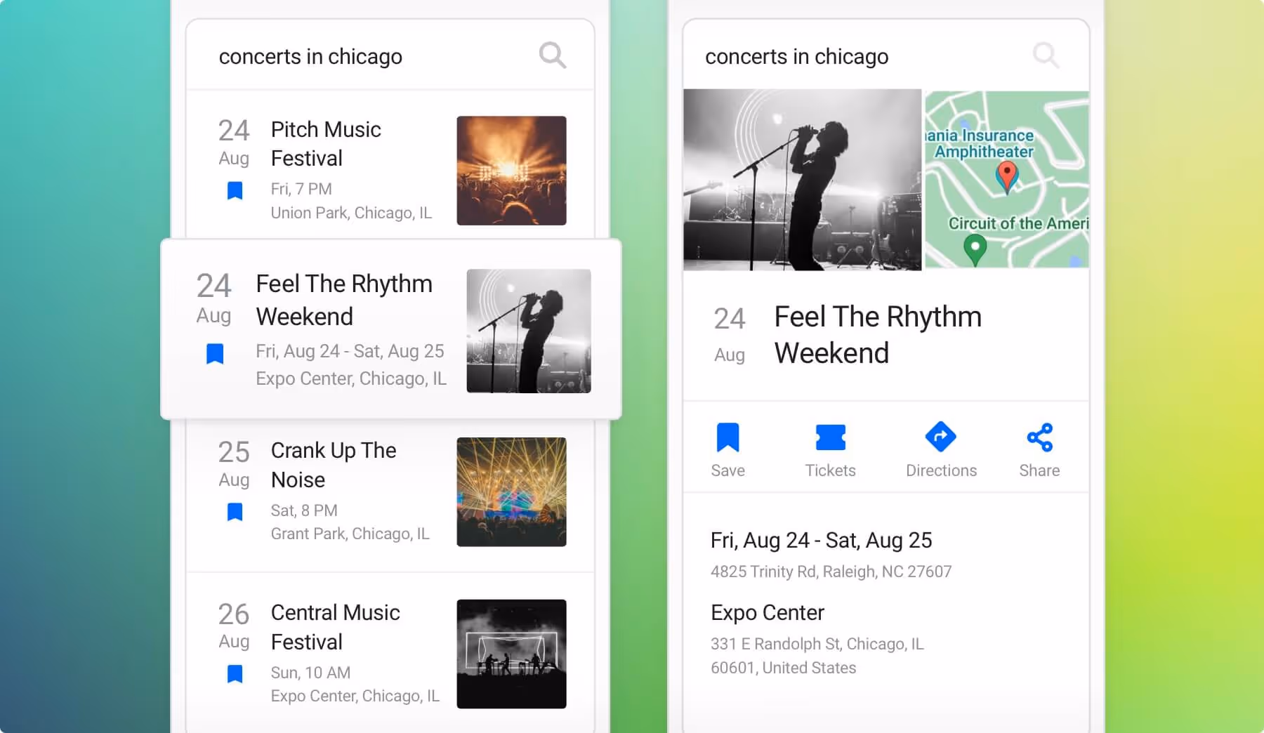 screens screenshot of a music app
