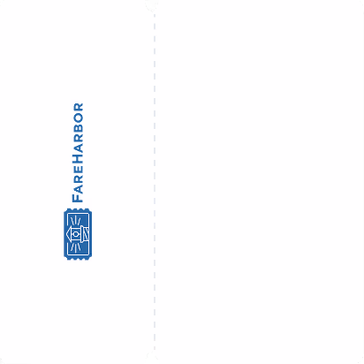 FareHarbor logo with stylized sun and waves in blue.