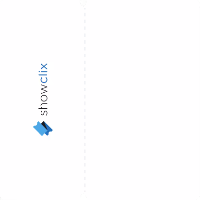 Showclix logo with stylized blue ticket icon and text in blue and black.