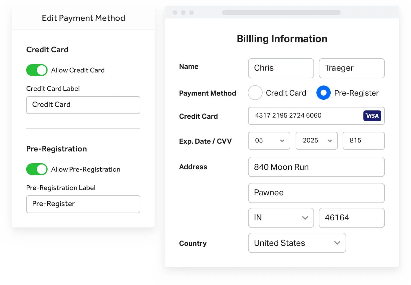 a screenshot of a payment method
