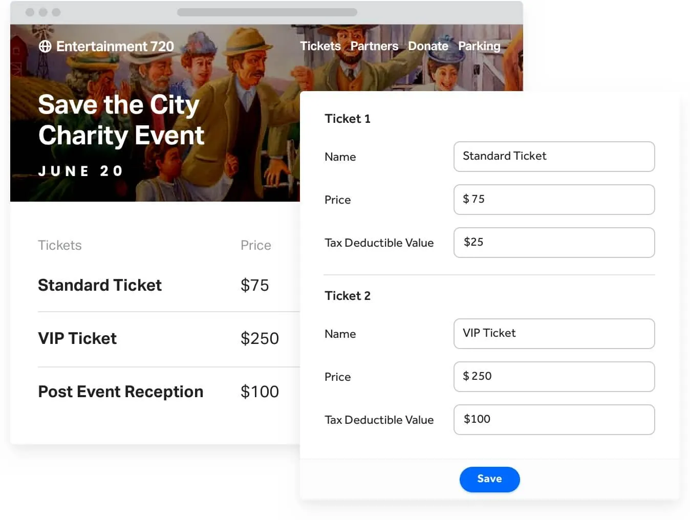 a screenshot of a ticket