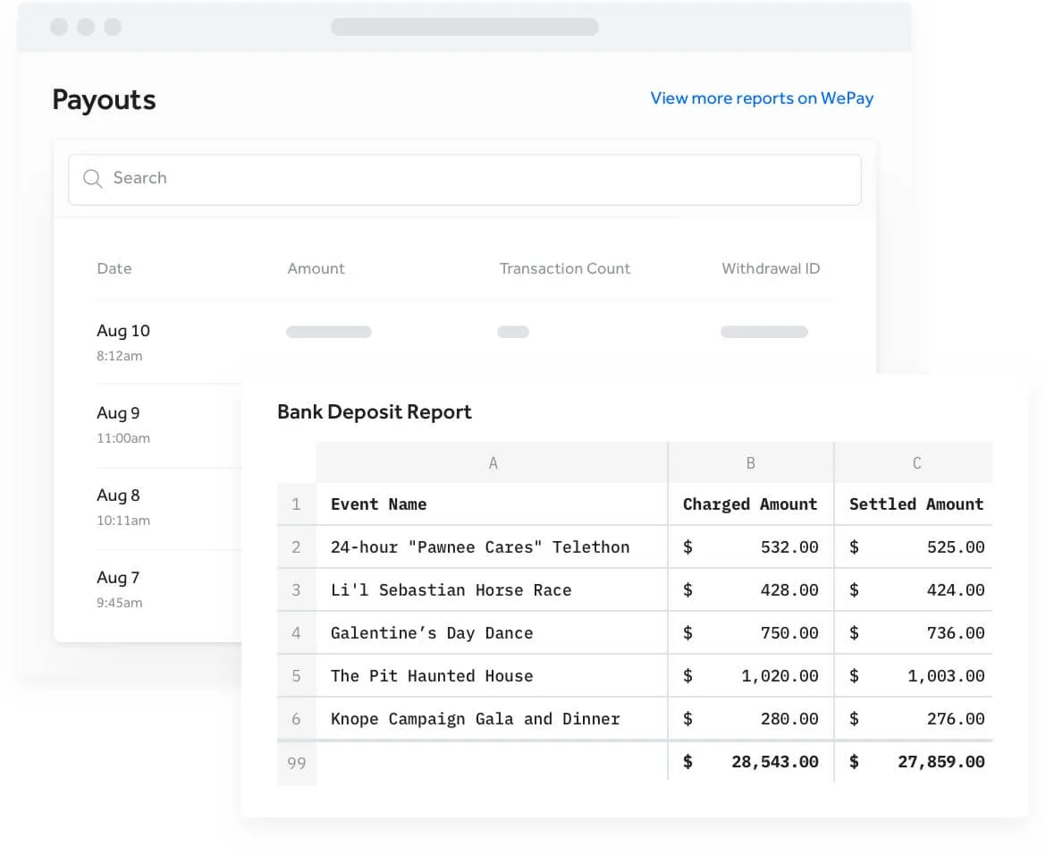 a screenshot of a bank deposit report