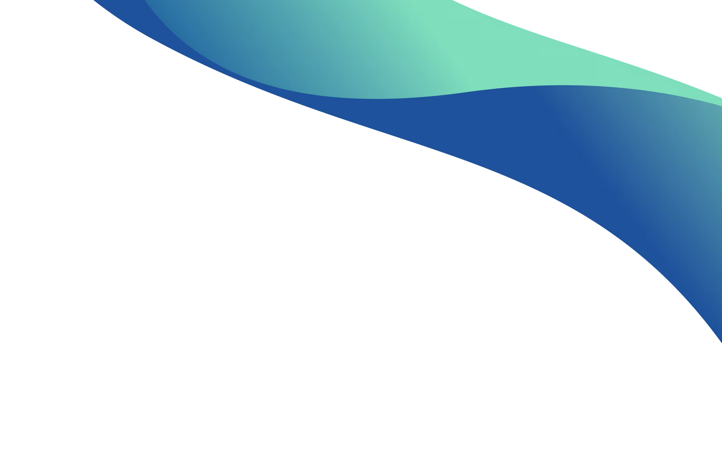 Abstract flowing ribbon in blue and teal gradient on a black background.