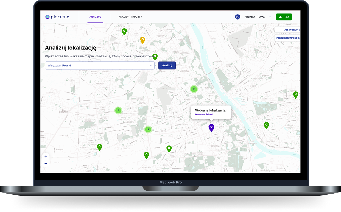 Aplikacja Placeme - zarzadzanie siecia sprzedazy