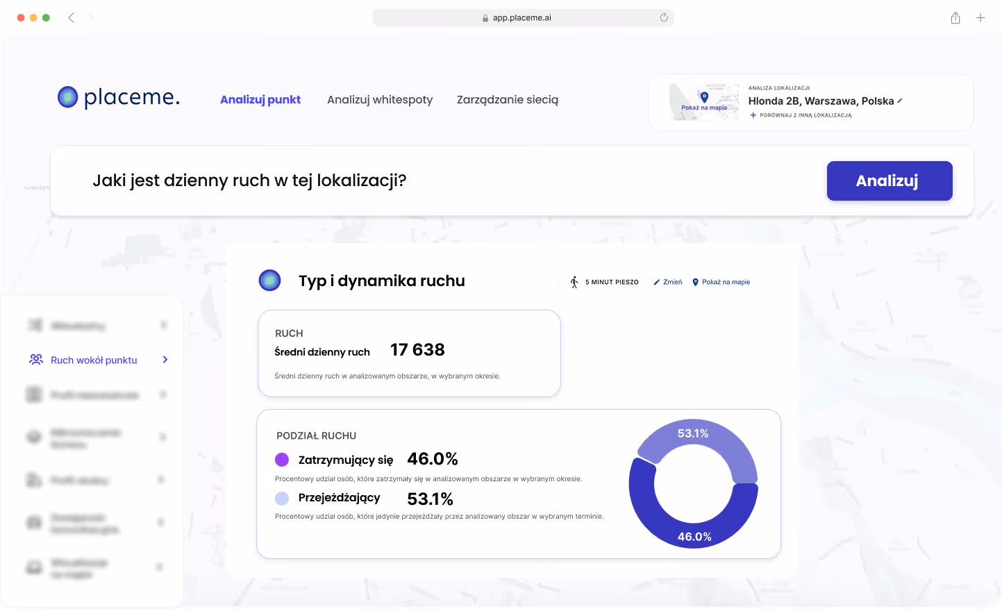 Panel do analizowania potencjału lokalizacji.
