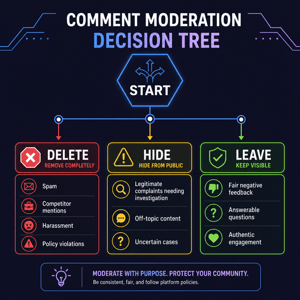 Comment Moderation Decision Tree Infographic