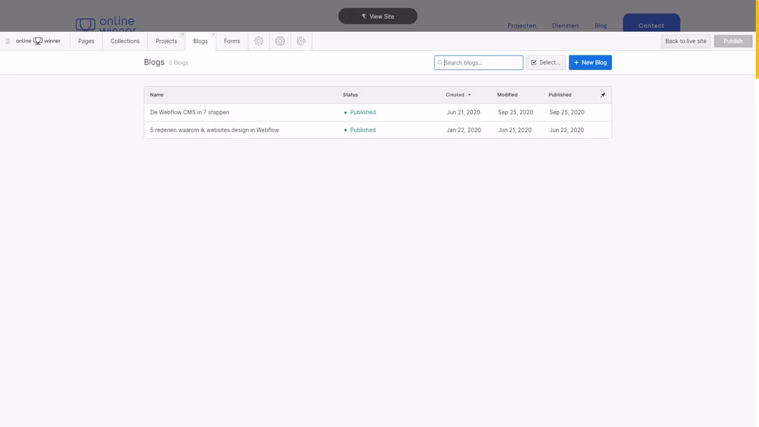 Webflow CMS Collections