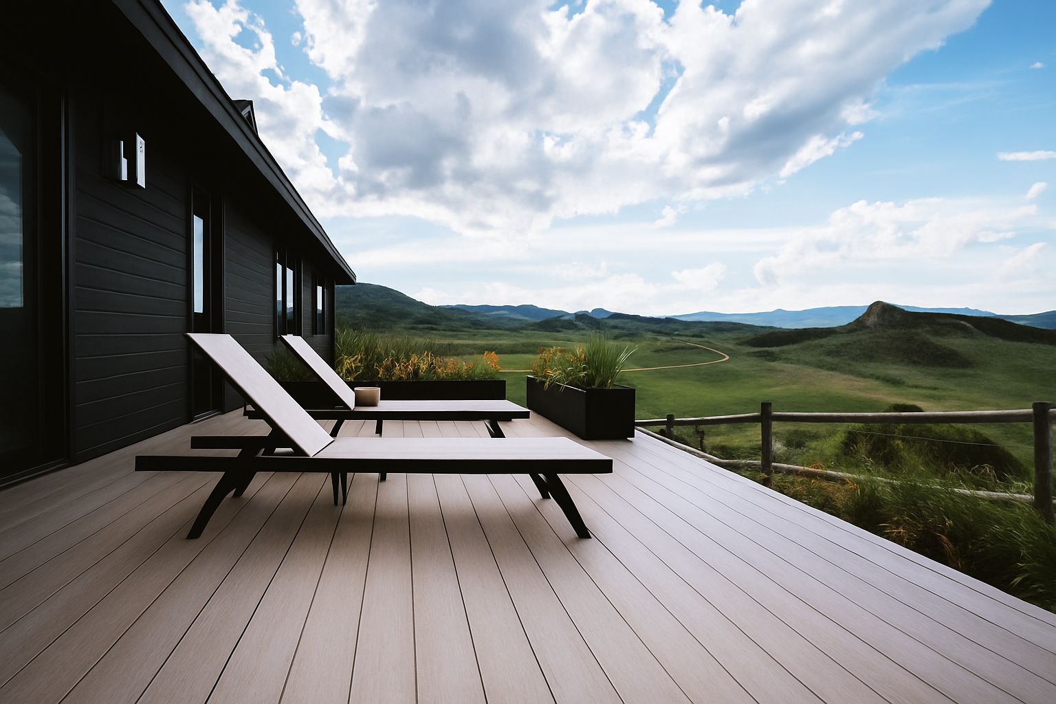 Trex composite decking outdoor space