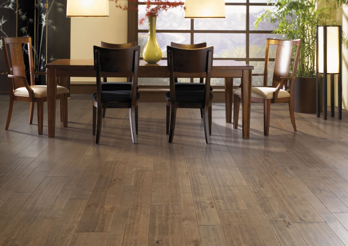 Luxury vinyl plank flooring in a living room