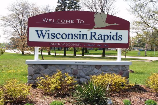 Exterior storefront sign installation in Wisconsin Rapids WI