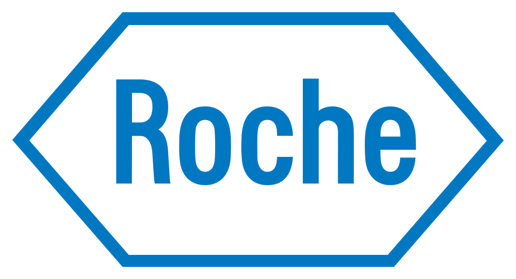 A logo of the company Roche