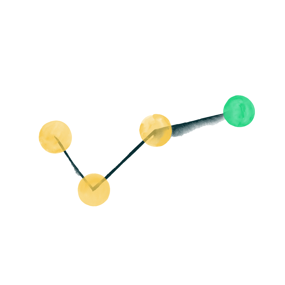An illustration of dots connecting.