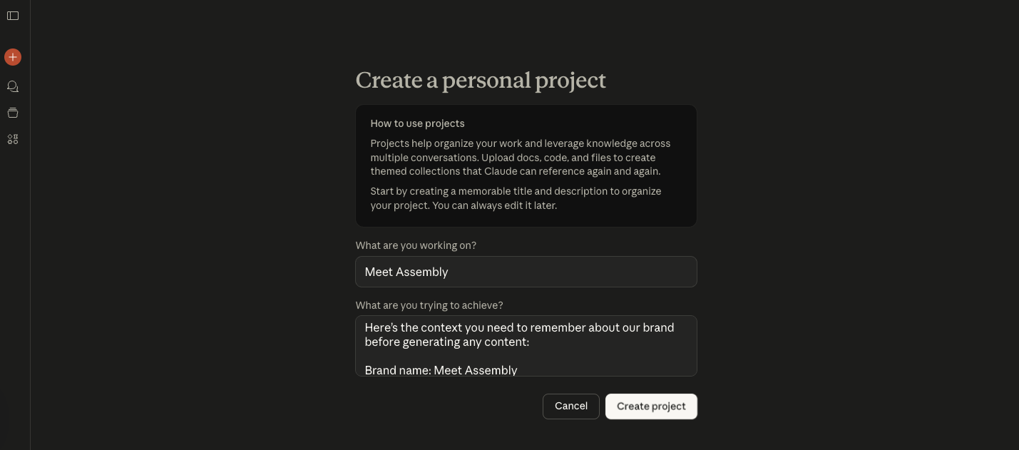 A screenshot of a project from ClaudeAI