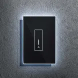 Iotty smart switch with premium glass faceplate and touch-sensitive backlit controls