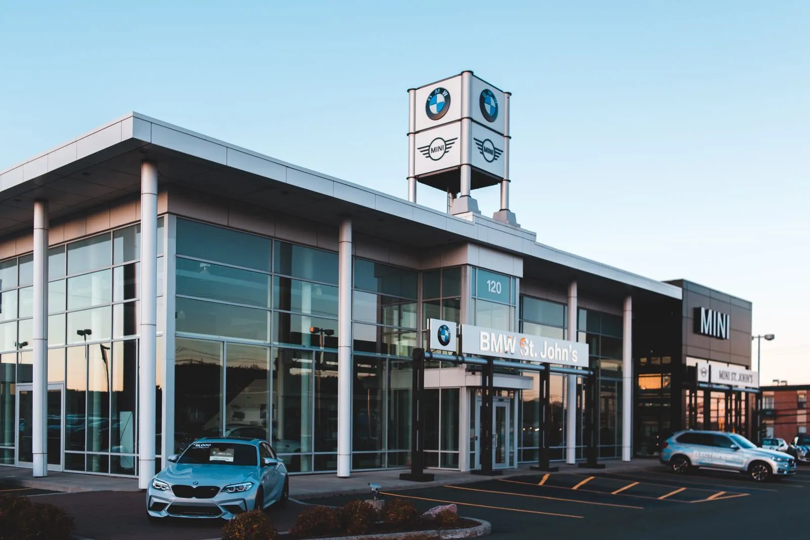 Car inside of an automotive dealership