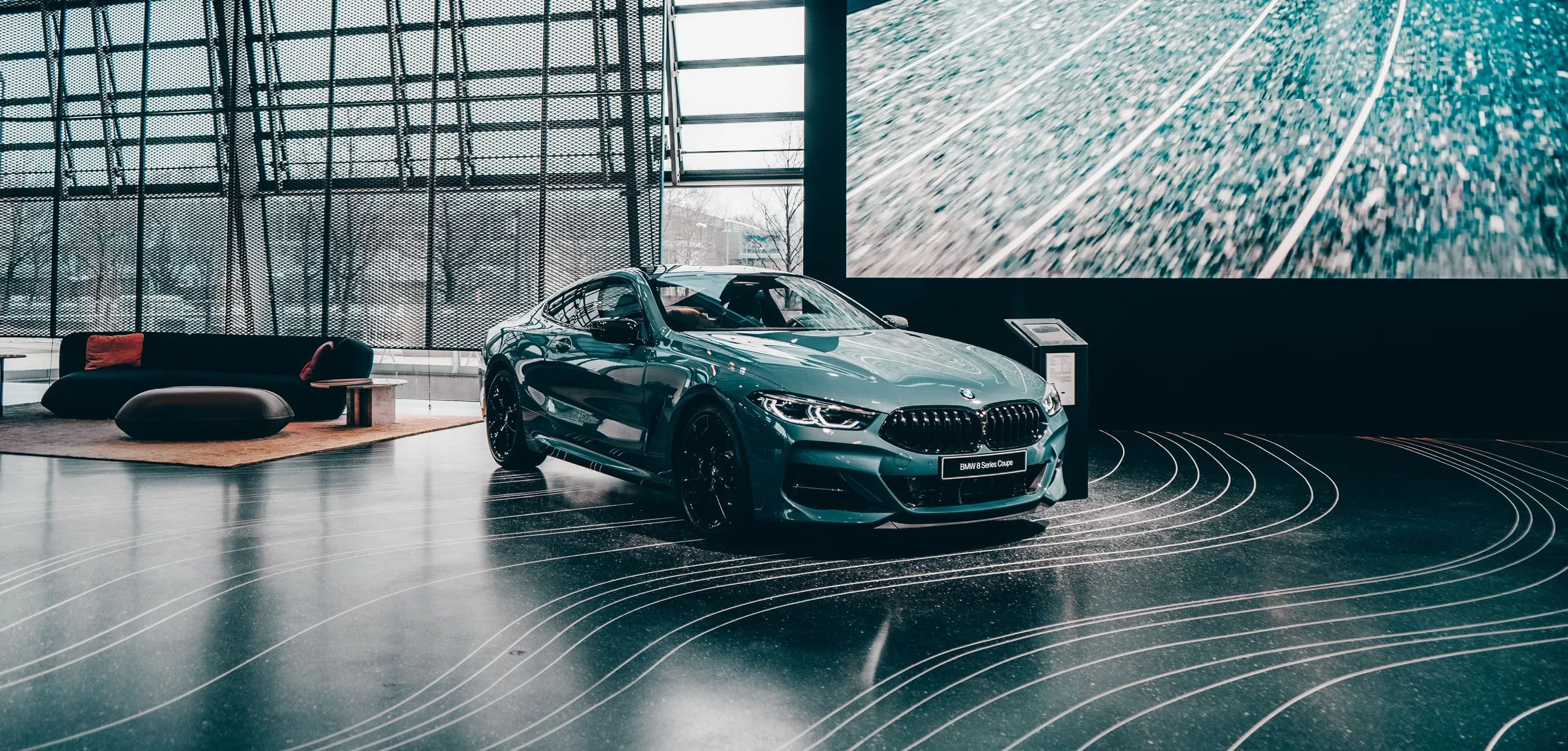 BMW car in a car dealership showroom