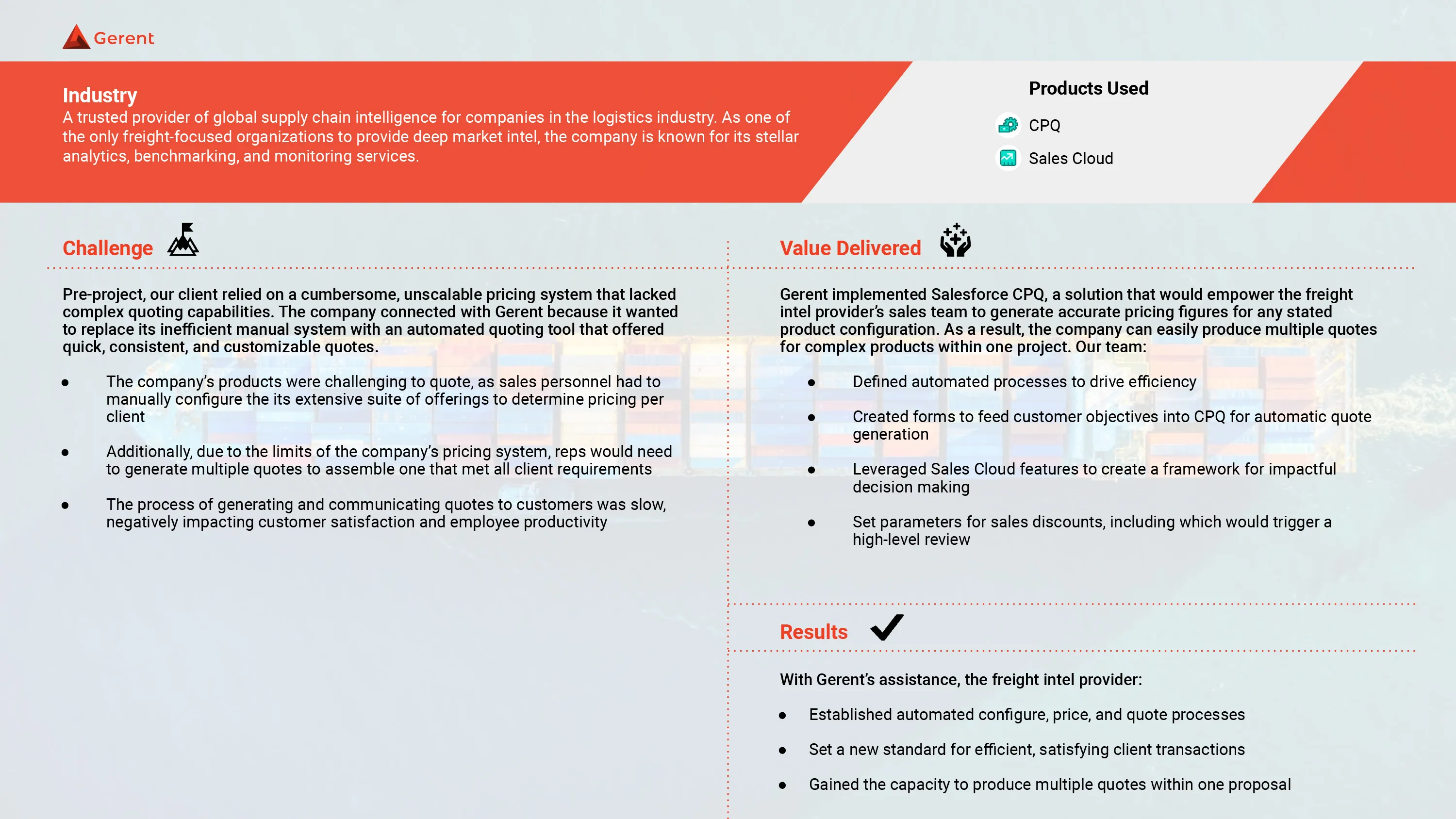 Supply Chain Inteligence Provider - Manufacturing(Freight Intel) Cover
