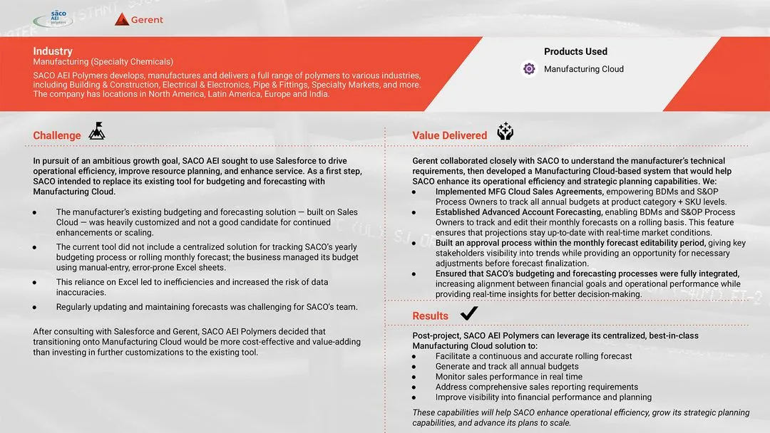 Manufacturer Client Story