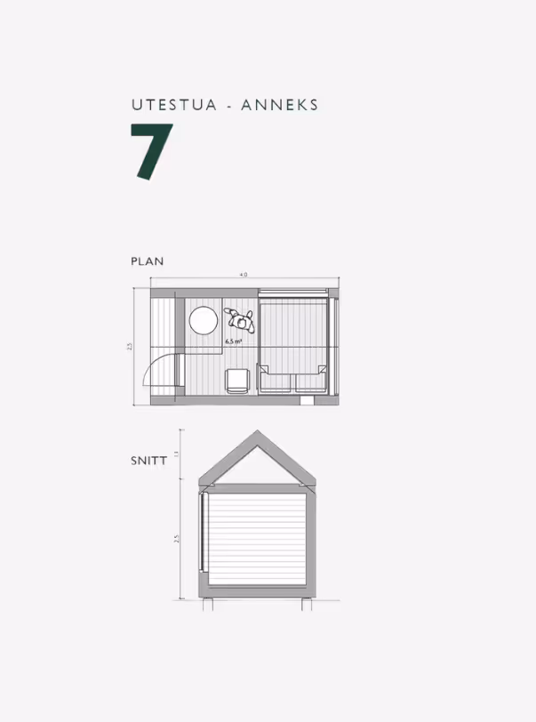 Plantegning for utestua 7