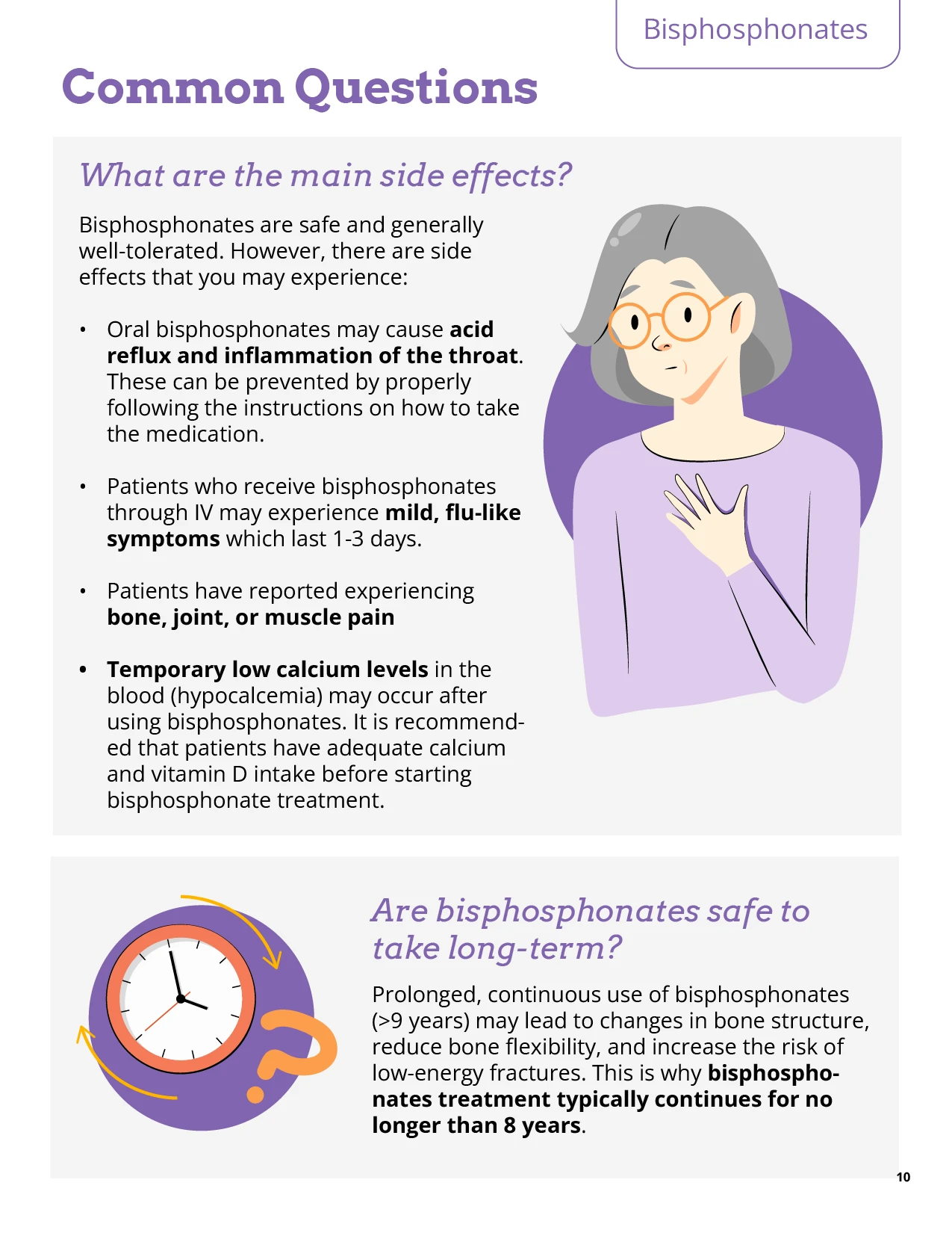 A page about medication from a booklet on managing osteoporosis
