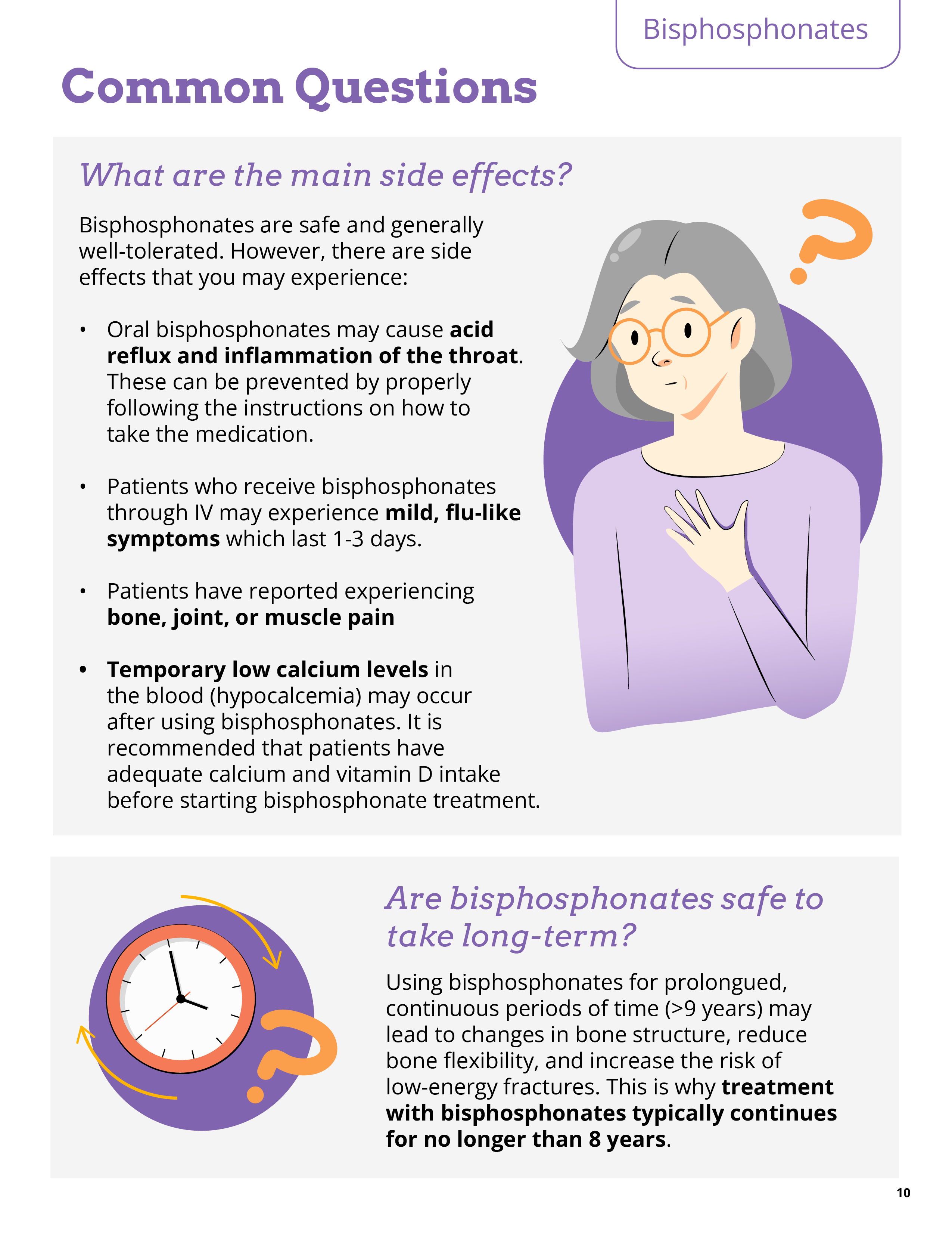 A page about medication from a booklet on managing osteoporosis