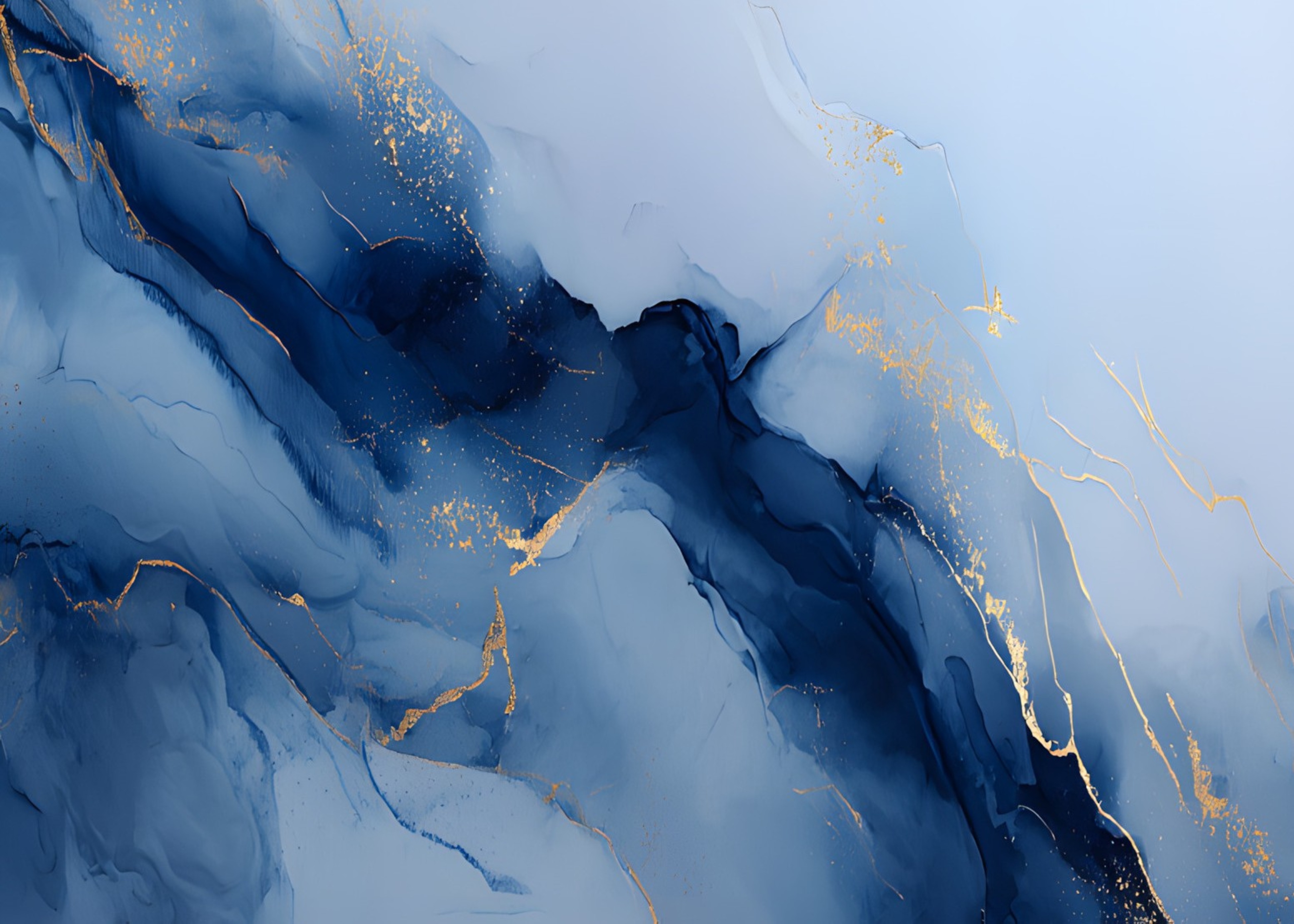 A blue and gold marble background