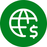 globe and dollar sign icon