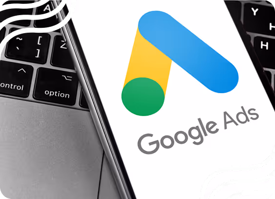 close up of google ads logo on phone