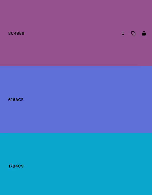 Screenshot of color swatch comparison