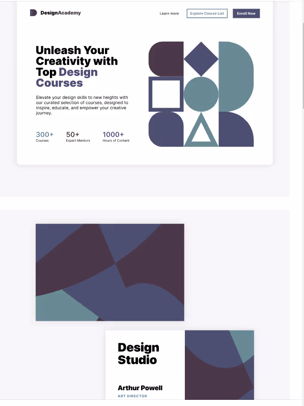screenshot of web design mockup