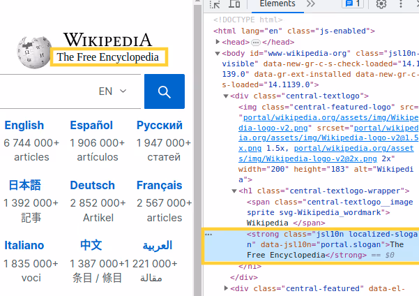 screenshot of the inspect tool on a browser