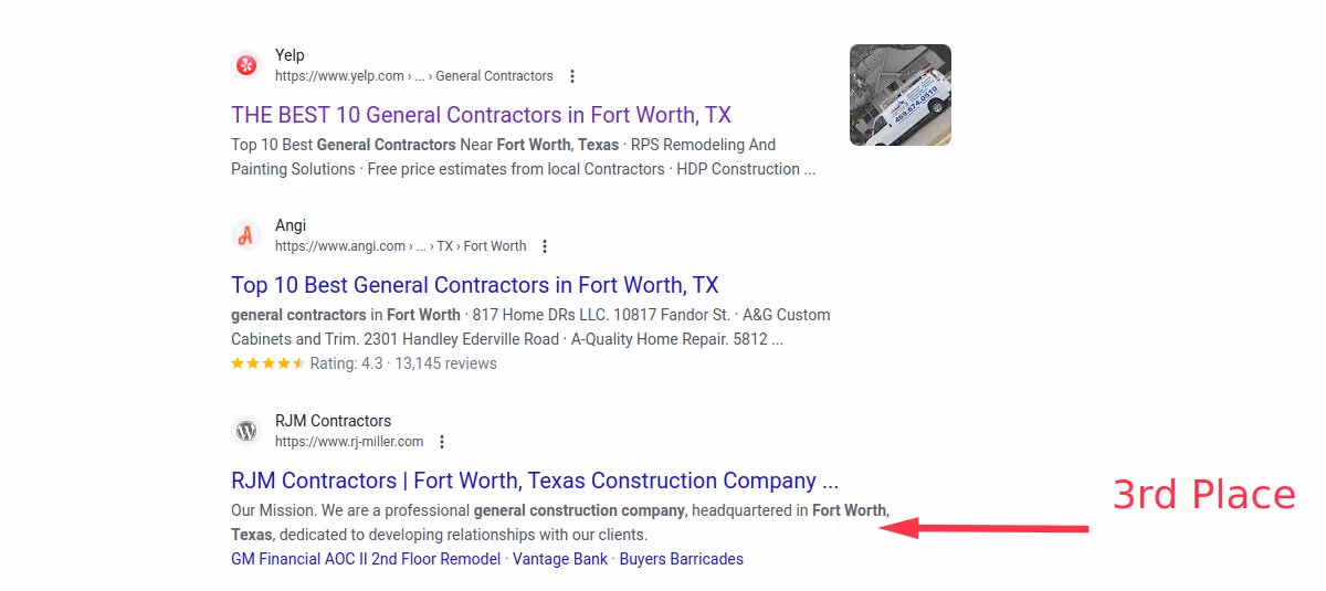 screenshot of google search results