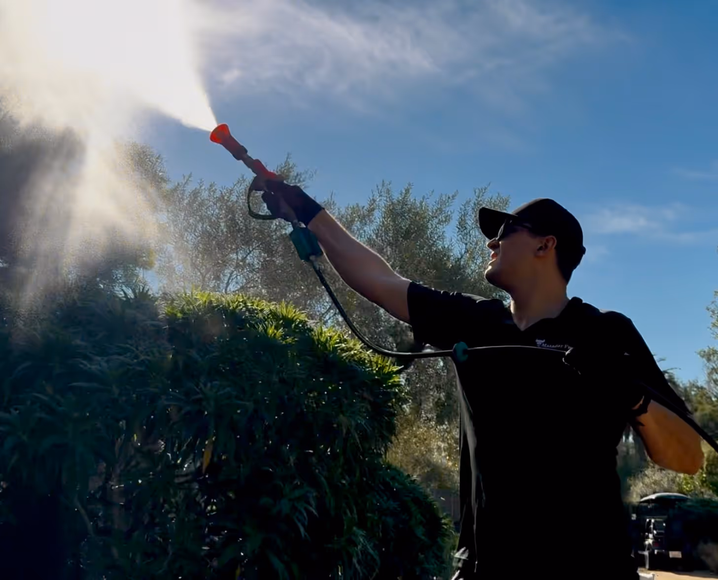 Matador Fire technician applying fire retardant